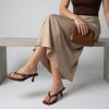 image:imageCUSHIONAIRE Marlin Low Kitten Heels for Women Thong Style Dressy Heeled Womens Sandals with Adjustable Buckle ClosureChocolate