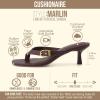 image:imageCUSHIONAIRE Marlin Low Kitten Heels for Women Thong Style Dressy Heeled Womens Sandals with Adjustable Buckle ClosureChocolate