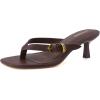 image:imageCUSHIONAIRE Marlin Low Kitten Heels for Women Thong Style Dressy Heeled Womens Sandals with Adjustable Buckle ClosureChocolate