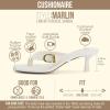 image:imageCUSHIONAIRE Marlin Low Kitten Heels for Women Thong Style Dressy Heeled Womens Sandals with Adjustable Buckle ClosureIvory