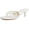 image:imageCUSHIONAIRE Marlin Low Kitten Heels for Women Thong Style Dressy Heeled Womens Sandals with Adjustable Buckle ClosureIvory
