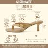 image:imageCUSHIONAIRE Marlin Low Kitten Heels for Women Thong Style Dressy Heeled Womens Sandals with Adjustable Buckle ClosureTan
