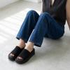 image:imageCUSHIONAIRE Pim Wedge Chunky Platform Womens Sandals with Firm Knit Upper amp Memory Foam Summer Sandals for WomenBlack Weave
