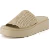 image:imageCUSHIONAIRE Pim Wedge Chunky Platform Womens Sandals with Firm Knit Upper amp Memory Foam Summer Sandals for WomenTaupe Weave