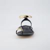 image:imageCUSHIONAIRE Secret Flat Sandals for Women with Gold Ankle Cuff and Toe Ring Strap Vegan Leather Dress SandalsBlack