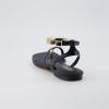 image:imageCUSHIONAIRE Secret Flat Sandals for Women with Gold Ankle Cuff and Toe Ring Strap Vegan Leather Dress SandalsBlack