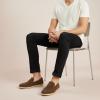 image:imageCUSHIONAIRE Selby Mens Genuine Leather SlipOn Casual Penny Loafers  Memory Foam Rubber SoleBrown Suede