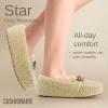 image:imageCUSHIONAIRE Star Womens Faux Sherpa Moccasin Slippers  Cozy IndoorOutdoor SlipOn with Memory Foam amp Durable Rubber Sole Wide Widths AvailableBeige