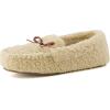 image:imageCUSHIONAIRE Star Womens Faux Sherpa Moccasin Slippers  Cozy IndoorOutdoor SlipOn with Memory Foam amp Durable Rubber Sole Wide Widths AvailableBeige