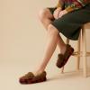 image:imageCUSHIONAIRE Stella Womens Moccasin Slippers  Faux Fur Lining Memory Foam amp Wide Widths AvailableBrown Combo