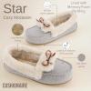 image:imageCUSHIONAIRE Stella Womens Moccasin Slippers  Faux Fur Lining Memory Foam amp Wide Widths AvailableGrey