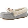 image:imageCUSHIONAIRE Stella Womens Moccasin Slippers  Faux Fur Lining Memory Foam amp Wide Widths AvailableGrey