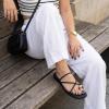 image:imageCUSHIONAIRE Venue Womens Strappy ToeLoop Slide Sandals with GoldTone Accent amp Memory Foam ComfortBlack