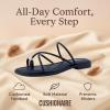 image:imageCUSHIONAIRE Venue Womens Strappy ToeLoop Slide Sandals with GoldTone Accent amp Memory Foam ComfortBlack