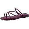 image:imageCUSHIONAIRE Venue Womens Strappy ToeLoop Slide Sandals with GoldTone Accent amp Memory Foam ComfortBurgundy