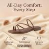 image:imageCUSHIONAIRE Venue Womens Strappy ToeLoop Slide Sandals with GoldTone Accent amp Memory Foam ComfortCognac