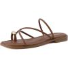 image:imageCUSHIONAIRE Venue Womens Strappy ToeLoop Slide Sandals with GoldTone Accent amp Memory Foam ComfortCognac