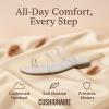 image:imageCUSHIONAIRE Venue Womens Strappy ToeLoop Slide Sandals with GoldTone Accent amp Memory Foam ComfortCream