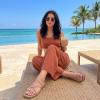 image:imageCUSHIONAIRE Venue Womens Strappy ToeLoop Slide Sandals with GoldTone Accent amp Memory Foam ComfortTan