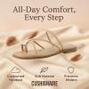 image:imageCUSHIONAIRE Venue Womens Strappy ToeLoop Slide Sandals with GoldTone Accent amp Memory Foam ComfortTan