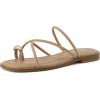 image:imageCUSHIONAIRE Venue Womens Strappy ToeLoop Slide Sandals with GoldTone Accent amp Memory Foam ComfortTan