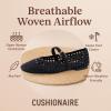 image:imageCUSHIONAIRE Windsor Woven Womens Flats with Adjustable Strap  Comfortable Mary Jane Ballet Flats for WomenBlack