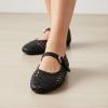 image:imageCUSHIONAIRE Windsor Woven Womens Flats with Adjustable Strap  Comfortable Mary Jane Ballet Flats for WomenBlack