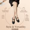 image:imageCUSHIONAIRE Windsor Woven Womens Flats with Adjustable Strap  Comfortable Mary Jane Ballet Flats for WomenBlack