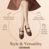image:imageCUSHIONAIRE Windsor Woven Womens Flats with Adjustable Strap  Comfortable Mary Jane Ballet Flats for WomenBrown