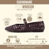 image:imageCUSHIONAIRE Windsor Woven Womens Flats with Adjustable Strap  Comfortable Mary Jane Ballet Flats for WomenBurgundy