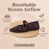 image:imageCUSHIONAIRE Windsor Woven Womens Flats with Adjustable Strap  Comfortable Mary Jane Ballet Flats for WomenBurgundy