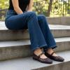 image:imageCUSHIONAIRE Windsor Woven Womens Flats with Adjustable Strap  Comfortable Mary Jane Ballet Flats for WomenBurgundy