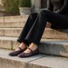 image:imageCUSHIONAIRE Windsor Woven Womens Flats with Adjustable Strap  Comfortable Mary Jane Ballet Flats for WomenBurgundy