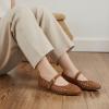 image:imageCUSHIONAIRE Windsor Woven Womens Flats with Adjustable Strap  Comfortable Mary Jane Ballet Flats for WomenCognac