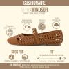 image:imageCUSHIONAIRE Windsor Woven Womens Flats with Adjustable Strap  Comfortable Mary Jane Ballet Flats for WomenCognac