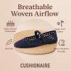 image:imageCUSHIONAIRE Windsor Woven Womens Flats with Adjustable Strap  Comfortable Mary Jane Ballet Flats for WomenNavy