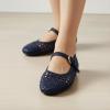 image:imageCUSHIONAIRE Windsor Woven Womens Flats with Adjustable Strap  Comfortable Mary Jane Ballet Flats for WomenNavy