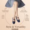 image:imageCUSHIONAIRE Windsor Woven Womens Flats with Adjustable Strap  Comfortable Mary Jane Ballet Flats for WomenNavy