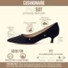 image:imageCUSHIONAIRE Womens Bay Kitten Heel Dress Shoe Memory Foam Wide Widths AvailableMicrosuede Black