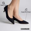 image:imageCUSHIONAIRE Womens Bay Kitten Heel Dress Shoe Memory Foam Wide Widths AvailableMicrosuede Black