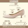 image:imageCUSHIONAIRE Womens Bay Kitten Heel Dress Shoe Memory Foam Wide Widths AvailableMicrosuede Blush