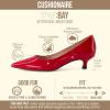 image:imageCUSHIONAIRE Womens Bay Kitten Heel Dress Shoe Memory Foam Wide Widths AvailableRed Patent