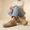 image:imageCUSHIONAIRE Womens Blain Genuine Suede SlipOn Clogs with  Memory Foam amp Chic Buckle Mule  Comfortable NonSlip Wide Widths AvailableBiscuit Suede