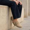 image:imageCUSHIONAIRE Womens Blain Genuine Suede SlipOn Clogs with  Memory Foam amp Chic Buckle Mule  Comfortable NonSlip Wide Widths AvailableBiscuit Suede