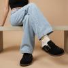 image:imageCUSHIONAIRE Womens Blain Genuine Suede SlipOn Clogs with  Memory Foam amp Chic Buckle Mule  Comfortable NonSlip Wide Widths AvailableBlack Suede