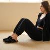 image:imageCUSHIONAIRE Womens Blain Genuine Suede SlipOn Clogs with  Memory Foam amp Chic Buckle Mule  Comfortable NonSlip Wide Widths AvailableBlack Suede