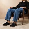 image:imageCUSHIONAIRE Womens Blain Genuine Suede SlipOn Clogs with  Memory Foam amp Chic Buckle Mule  Comfortable NonSlip Wide Widths AvailableBlack Suede