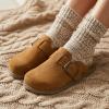 image:imageCUSHIONAIRE Womens Blain Genuine Suede SlipOn Clogs with  Memory Foam amp Chic Buckle Mule  Comfortable NonSlip Wide Widths AvailableChestnut Suede