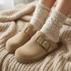 image:imageCUSHIONAIRE Womens Blain Genuine Suede SlipOn Clogs with  Memory Foam amp Chic Buckle Mule  Comfortable NonSlip Wide Widths AvailableKhaki Suede
