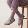 image:imageCUSHIONAIRE Womens Blain Genuine Suede SlipOn Clogs with  Memory Foam amp Chic Buckle Mule  Comfortable NonSlip Wide Widths AvailableLavender